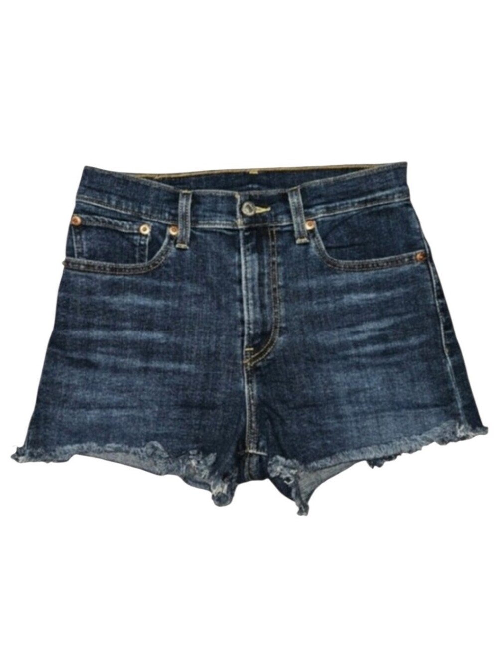 Levis Cutoff Shorts Denim Blue Jean Women's Size 27 Dark Wash 5 Pocket